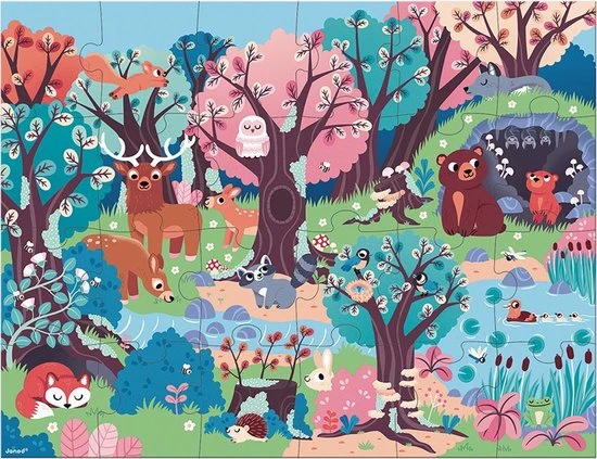 Janod Magische Puzzel - Het Bos 4 Janod Magische Puzzel - Het Bos - Afbeelding 2