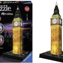 Ravensburger Big Ben Night Edition- 3D Puzzel Gebouw - 216 Stukjes -Exporteren puzzels winkel 550x426 3