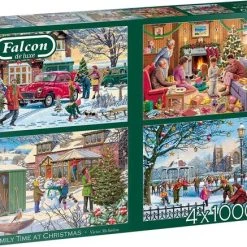 Jumbo Falcon Puzzel Family Time At Christmas - Legpuzzel - 4 X 1000 Stukjes -Exporteren puzzels winkel 550x437 8