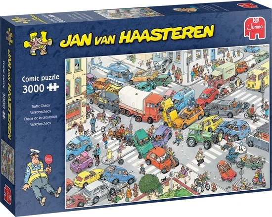 Jumbo Jan Van Haasteren Verkeerschaos - Legpuzzel 3000 Stukjes 3 Jumbo Jan Van Haasteren Verkeerschaos - Legpuzzel 3000 Stukjes