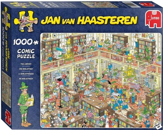 Jan Van Haasteren De Bibliotheek Puzzel - 1000 Stukjes 13 Jan Van Haasteren De Bibliotheek Puzzel - 1000 Stukjes - Afbeelding 11