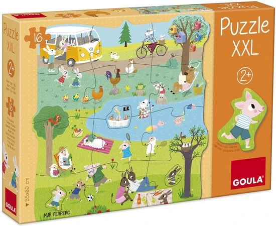 Goula XXL Legpuzzel - Naar Buiten - 16 Stukjes 3 Goula XXL Legpuzzel - Naar Buiten - 16 Stukjes