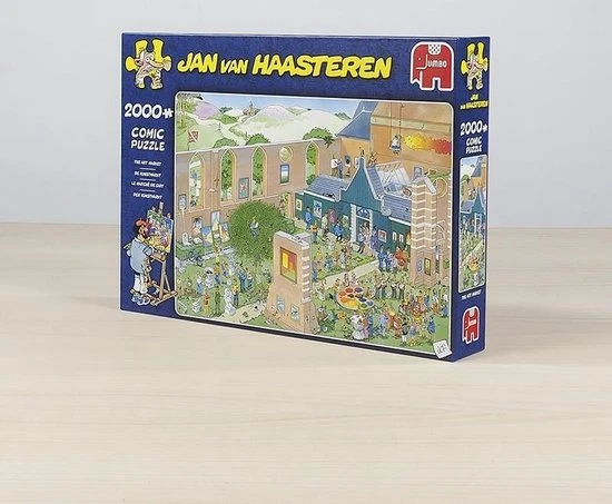 Jan Van Haasteren De Kunstmarkt Puzzel - 2000 Stukjes 11 Jan Van Haasteren De Kunstmarkt Puzzel - 2000 Stukjes - Afbeelding 9
