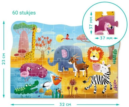 DODO Toys - Puzzel Dieren 4+ -60 Stukjes - 23x32 Cm - Dieren Speelgoed Voor Kinderen - Kinderpuzzel 4 Jaar 6 DODO Toys - Puzzel Dieren 4+ -60 Stukjes - 23x32 Cm - Dieren Speelgoed Voor Kinderen - Kinderpuzzel 4 Jaar - Afbeelding 4
