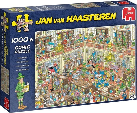 Jan Van Haasteren De Bibliotheek Puzzel - 1000 Stukjes 3 Jan Van Haasteren De Bibliotheek Puzzel - 1000 Stukjes