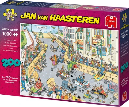 Jan Van Haasteren 200ste Legpuzzel - Zeepkisten Race Puzzel - 1000 Stukjes 4 Jan Van Haasteren 200ste Legpuzzel - Zeepkisten Race Puzzel - 1000 Stukjes - Afbeelding 2