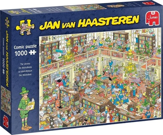Jan Van Haasteren De Bibliotheek Puzzel - 1000 Stukjes 8 Jan Van Haasteren De Bibliotheek Puzzel - 1000 Stukjes - Afbeelding 6