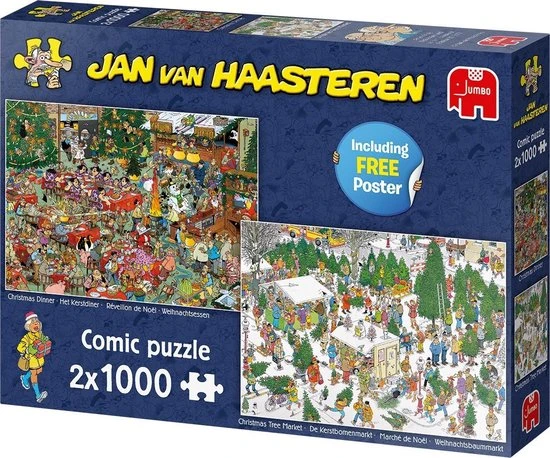 Jan Van Haasteren Christmas Gifts Puzzel - 2x1000 Stukjes 6 Jan Van Haasteren Christmas Gifts Puzzel - 2x1000 Stukjes - Afbeelding 4