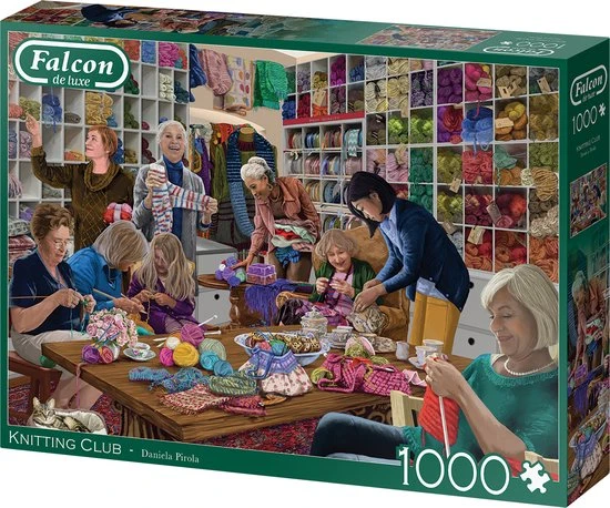 Falcon Puzzel Knitting Club - Legpuzzel - 1000 Stukjes 6 Falcon Puzzel Knitting Club - Legpuzzel - 1000 Stukjes - Afbeelding 4