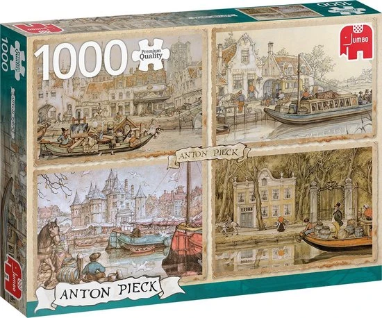 Jumbo Premium Collection Puzzel Anton Pieck Boten In De Gracht - Legpuzzel - 1000 Stukjes 3 Jumbo Premium Collection Puzzel Anton Pieck Boten In De Gracht - Legpuzzel - 1000 Stukjes