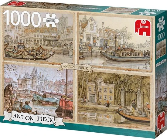 Jumbo Premium Collection Puzzel Anton Pieck Boten In De Gracht - Legpuzzel - 1000 Stukjes 4 Jumbo Premium Collection Puzzel Anton Pieck Boten In De Gracht - Legpuzzel - 1000 Stukjes - Afbeelding 2