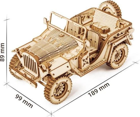 Robotime Modelbouwpakket Army Jeep 18,9 Cm Hout 369-delig 7 Robotime Modelbouwpakket Army Jeep 18,9 Cm Hout 369-delig - Afbeelding 5