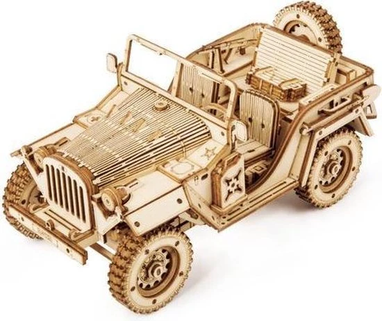 Robotime Modelbouwpakket Army Jeep 18,9 Cm Hout 369-delig 13 Robotime Modelbouwpakket Army Jeep 18,9 Cm Hout 369-delig - Afbeelding 11