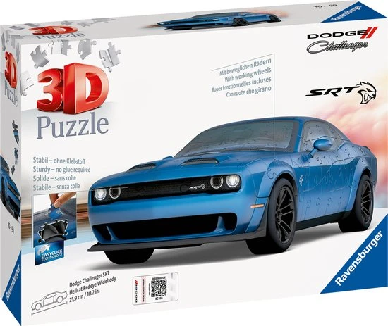 Ravensburger Puzzle 3D Dodge Challenger Hellcat Widebody - 3D Puzzel - 108 Stukjes 3 Ravensburger Puzzle 3D Dodge Challenger Hellcat Widebody - 3D Puzzel - 108 Stukjes