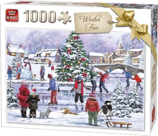 King Legpuzzel Winter Fun 28 X 24 Cm Karton 1000-delig 3 King Legpuzzel Winter Fun 28 X 24 Cm Karton 1000-delig