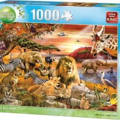King Puzzel 1000 Stukjes (68 X 49 Cm) - The Big Five - Legpuzzel Dieren