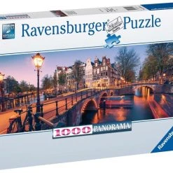 Ravensburger Panorama Puzzel Avond In Amsterdam - Legpuzzel - 1000 Stukjes -Exporteren puzzels winkel 550x478 3