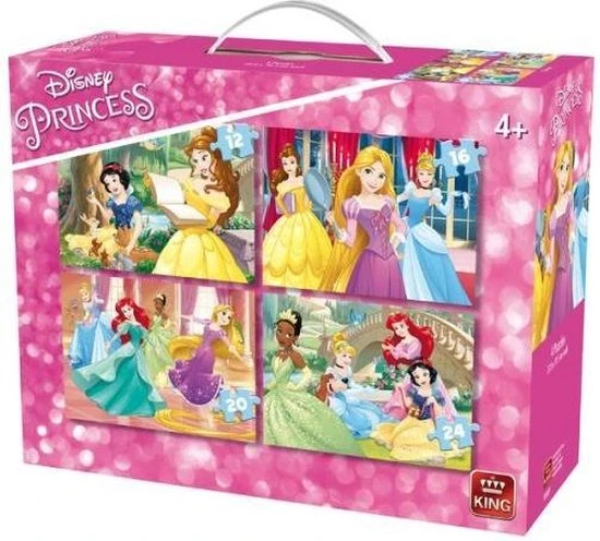 Dermarolling King - Disney 4-in-1 Puzzel Prinsessen - Vier Kinderpuzzels In Een Koffertje 4 Dermarolling King - Disney 4-in-1 Puzzel Prinsessen - Vier Kinderpuzzels In Een Koffertje - Afbeelding 2
