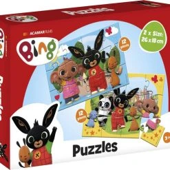 Bambolino Toys - Bing Puzzel - 2 X 12 Stukjes - Educatief Speelgoed - Leren Puzzelen