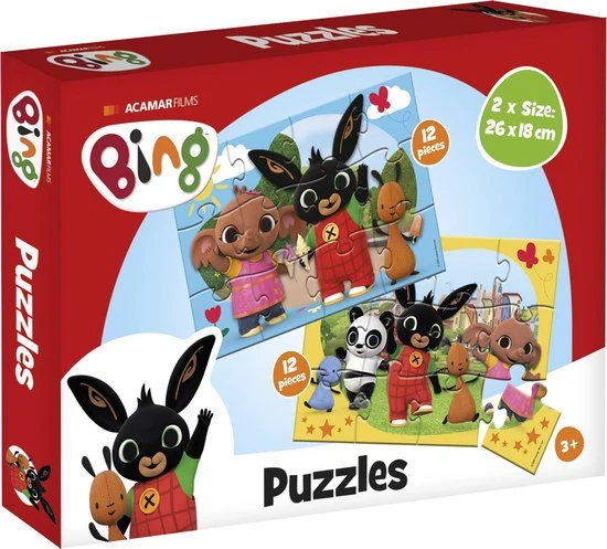 Bambolino Toys - Bing Puzzel - 2 X 12 Stukjes - Educatief Speelgoed - Leren Puzzelen 3 Bambolino Toys - Bing Puzzel - 2 X 12 Stukjes - Educatief Speelgoed - Leren Puzzelen