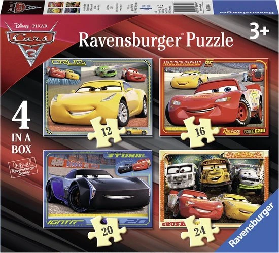 Ravensburgerpuzzel Disney Cars 3 Let's Race! - 12+16+20+24 Stukjes 3 Ravensburgerpuzzel Disney Cars 3 Let's Race! - 12+16+20+24 Stukjes
