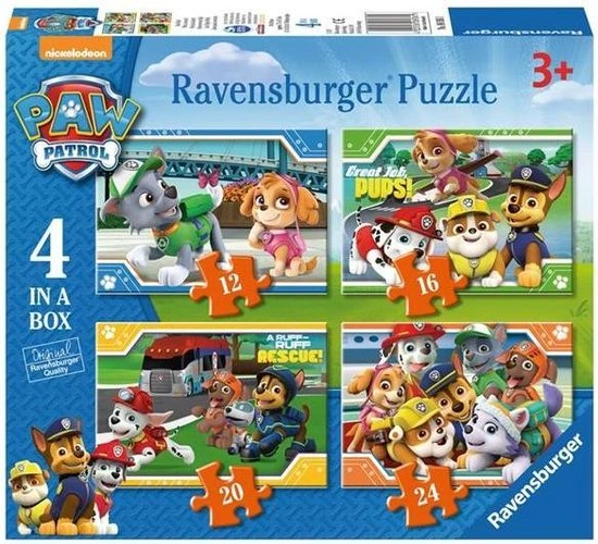 Ravensburger PAW Patrol - Puzzel - 4in1box - 12+16+20+24 Stukjes 3 Ravensburger PAW Patrol - Puzzel - 4in1box - 12+16+20+24 Stukjes