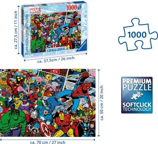 Geen Ravensburger Puzzel Challenge Marvel - Legpuzzel - 1000 Stukjes 6 Geen Ravensburger Puzzel Challenge Marvel - Legpuzzel - 1000 Stukjes - Afbeelding 4