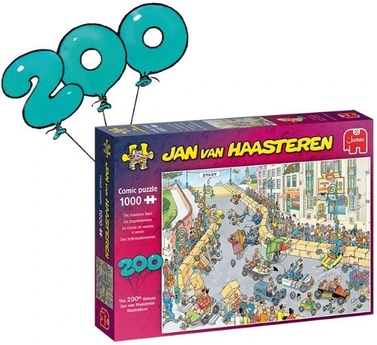 Jan Van Haasteren 200ste Legpuzzel - Zeepkisten Race Puzzel - 1000 Stukjes 7 Jan Van Haasteren 200ste Legpuzzel - Zeepkisten Race Puzzel - 1000 Stukjes - Afbeelding 5