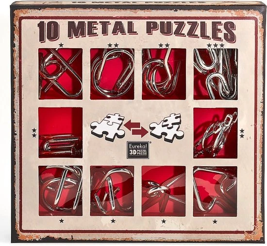 Eureka - Eureka! 10 Metalen Puzzels Rode Editie 3 Eureka - Eureka! 10 Metalen Puzzels Rode Editie