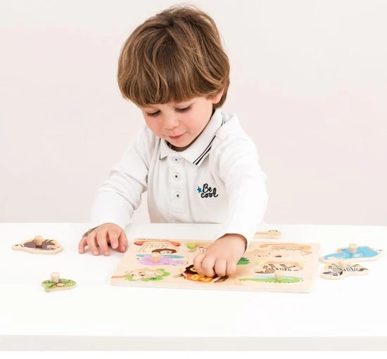 New Classic Toys Houten Legpuzzel Safari Dieren - 8 Puzzelstukjes - FSC 100%-gecertificeerd Hout 8 New Classic Toys Houten Legpuzzel Safari Dieren - 8 Puzzelstukjes - FSC 100%-gecertificeerd Hout - Afbeelding 6