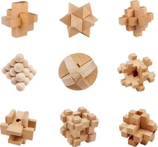 ICollection IQ Puzzel 3D - Hout - 9 Verschillende Hersenkrakers 6 ICollection IQ Puzzel 3D - Hout - 9 Verschillende Hersenkrakers - Afbeelding 4