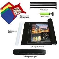 PLAY-IT PLAY IT Puzzelmat XXL 3000 Stuks Oprolbaar - Inclusief Opbergtas, Pomp & Puzzel Bakjes -Exporteren puzzels winkel 550x517 3