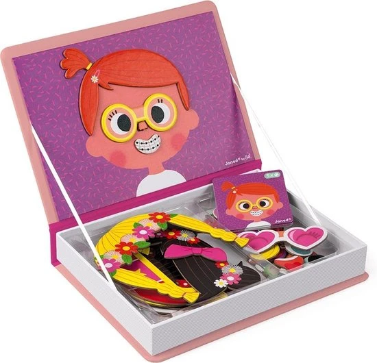 Janod Magnetibook - Gekke Gezichten Meisjes 9 Janod Magnetibook - Gekke Gezichten Meisjes - Afbeelding 7