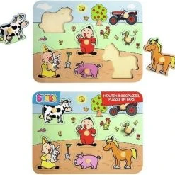 Bumba Houten Puzzel Met Nopjes - Dieren/boerderij - 7 Stukken -Exporteren puzzels winkel 550x533