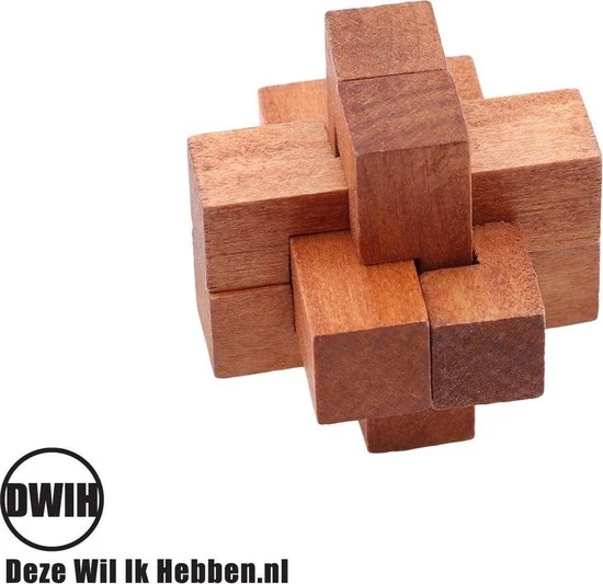 Merkloos Set Van 6 Houten IQ Puzzels - Breinbrekers - 3D Puzzel 12 Merkloos Set Van 6 Houten IQ Puzzels - Breinbrekers - 3D Puzzel - Afbeelding 10