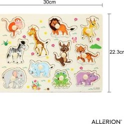 Allerion? Allerion Houten Puzzel Set - 4 Stuks Legpuzzels Vanaf 1 Jaar - STEM Speelgoed - Voertuigen - Boerderij - Dierentuin Fruit -Exporteren puzzels winkel 550x533 7