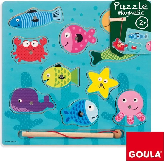 Goula Magneet Puzzel Vissen - 10 Stukjes 3 Goula Magneet Puzzel Vissen - 10 Stukjes