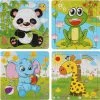 Aslan? 4 Houten Puzzels Van 9 Stukjes - Dieren: Panda, Kikker, Olifant En Giraffe - Voor Kinderen Van 1-4 Jaar -Exporteren puzzels winkel 550x543 2