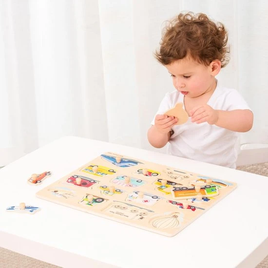 New Classic Toys Houten Legpuzzel Voertuigen - 16 Puzzelstukjes - FSC 100%-gecertificeerd Hout 7 New Classic Toys Houten Legpuzzel Voertuigen - 16 Puzzelstukjes - FSC 100%-gecertificeerd Hout - Afbeelding 5