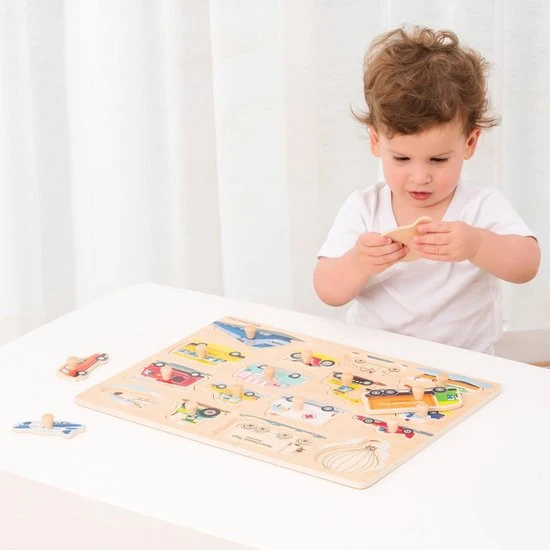 New Classic Toys Houten Legpuzzel Voertuigen - 16 Puzzelstukjes - FSC 100%-gecertificeerd Hout 8 New Classic Toys Houten Legpuzzel Voertuigen - 16 Puzzelstukjes - FSC 100%-gecertificeerd Hout - Afbeelding 6