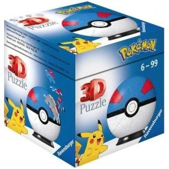 Ravensburger 3D Puzzel Pok Mon Pok Ball Blauw/Wit - 54 Stukjes -Exporteren puzzels winkel 550x550 211