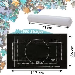 AWEMOZ Puzzelmat - Puzzelbord Ruimte Voor 500, 1000 & 1500 Stukjes - Puzzelen - Puzzel Voor Kinderen En Volwassenen - Oprolbare Legpuzzel Mat - Zwarte Portapuzzle - Opbergsysteem - Cadeau Voor Man & Vrouw -Exporteren puzzels winkel 550x550 263
