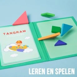 Seizoenstunter Tangram Puzzel Magnetisch Voor Peuters En Kleuters - Educatief - Puzzelboek - Magneetboek - Houten Vormenpuzzel - 96 Puzzels - Groen -Exporteren puzzels winkel 550x550 384