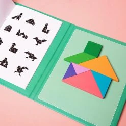 Seizoenstunter Tangram Puzzel Magnetisch Voor Peuters En Kleuters - Educatief - Puzzelboek - Magneetboek - Houten Vormenpuzzel - 96 Puzzels - Groen -Exporteren puzzels winkel 550x550 385
