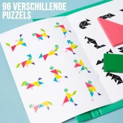 Seizoenstunter Tangram Puzzel Magnetisch Voor Peuters En Kleuters - Educatief - Puzzelboek - Magneetboek - Houten Vormenpuzzel - 96 Puzzels - Groen -Exporteren puzzels winkel 550x550 388
