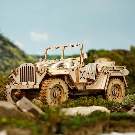 Robotime Modelbouwpakket Army Jeep 18,9 Cm Hout 369-delig 9 Robotime Modelbouwpakket Army Jeep 18,9 Cm Hout 369-delig - Afbeelding 7
