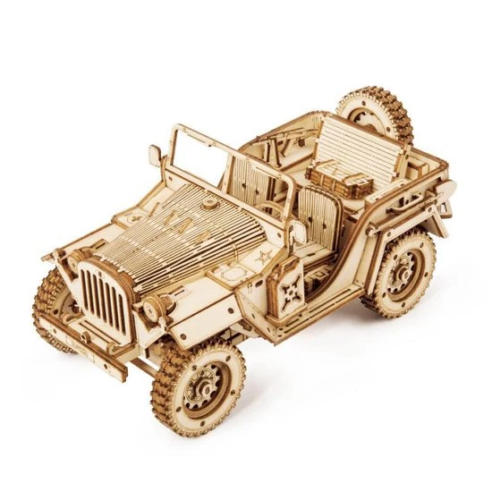 Robotime Modelbouwpakket Army Jeep 18,9 Cm Hout 369-delig 14 Robotime Modelbouwpakket Army Jeep 18,9 Cm Hout 369-delig - Afbeelding 12