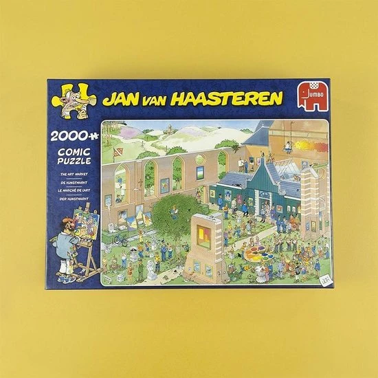 Jan Van Haasteren De Kunstmarkt Puzzel - 2000 Stukjes 8 Jan Van Haasteren De Kunstmarkt Puzzel - 2000 Stukjes - Afbeelding 6