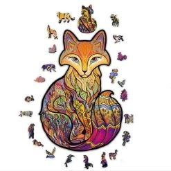 ACROPAQ Houten Puzzel Vos - 150 Stukjes, A4 Formaat 210 X 297 Mm, Puzzel Voor Kinderen En Volwassenen