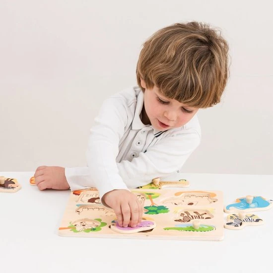 New Classic Toys Houten Legpuzzel Safari Dieren - 8 Puzzelstukjes - FSC 100%-gecertificeerd Hout 7 New Classic Toys Houten Legpuzzel Safari Dieren - 8 Puzzelstukjes - FSC 100%-gecertificeerd Hout - Afbeelding 5